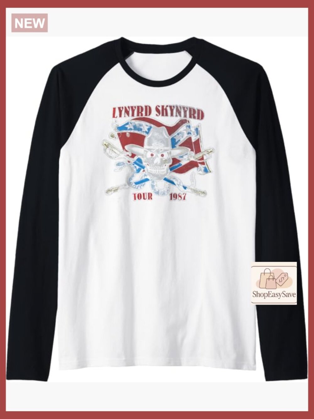 Vintage Tour 1987 Raglan Baseball Tee Retro Rock Band Graphic Classic Fit